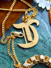 22k Vintage Letter "T" Pendant