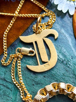 22k Vintage Letter "T" Pendant