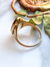 18k Victorian Etruscan Revival Carved Agate Navette