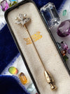14k Tiffany & Co Diamond & Pearl Stick Pin