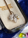 14k Tiffany & Co Diamond & Pearl Stick Pin