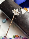 14k Tiffany & Co Diamond & Pearl Stick Pin