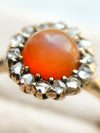 14k Victorian Carnelian Cabochon & Diamond Ring