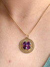 14k Vintage Four-Leaf Clover Amethyst Pendant