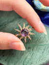 14k Antique Amethyst Starburst Brooch