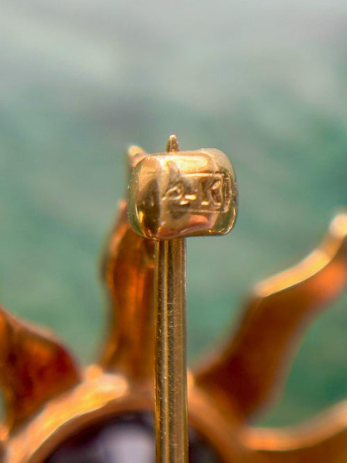 14k Antique Amethyst Starburst Brooch