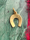 14k Contemporary Blue Enamel Horseshoe Pendant