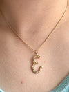 21k Vintage Gold Nugget Letter "E" Pendant