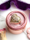 14k Vintage 0.72cttw Old Mine Cut Diamond Heart Ring