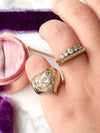 14k Vintage 0.72cttw Old Mine Cut Diamond Heart Ring