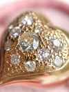14k Vintage 0.72cttw Old Mine Cut Diamond Heart Ring