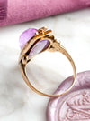 10k Art Nouveau Amethyst and 0.25ct Diamond Ring