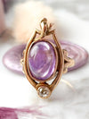 10k Art Nouveau Amethyst and 0.25ct Diamond Ring