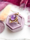 10k Art Nouveau Amethyst and 0.25ct Diamond Ring