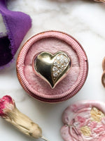 14k Vintage 0.30 cttw Diamond Puffy Heart Ring