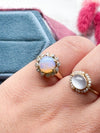 14k Vintage Opal with 0.15cttw Diamond Halo Ring