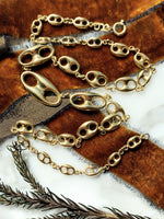 18k Vintage Blue Enamel Mariner Link Necklace