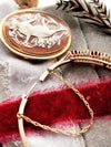 14k Victorian 3.50cttw Diamond & Garnet Bangle Bracelet