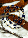 18k Vintage Blue Enamel Mariner Link Necklace